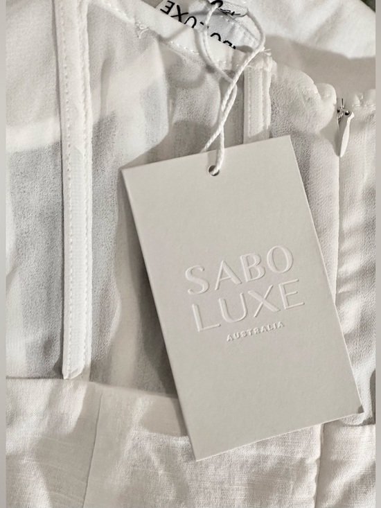 NWT SABO Luxe Australia Brielle Off-Shoulder Corset Mini Dress w Balloon Sleeves - Picture 10 of 10